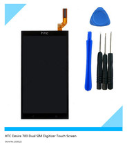 original LCD Module With Digitizer Touch Screen Replacement for HTC Desire 700 Dual SIM – Black – With Logo (+free DIY tools)