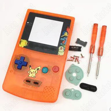 25 sets Clear Transparente Cristal Naranja Colorido Diseños Vivienda Completa Caso de la Cubierta de Shell Con El Tornillo Para Nintendo Gameboy Color GBC