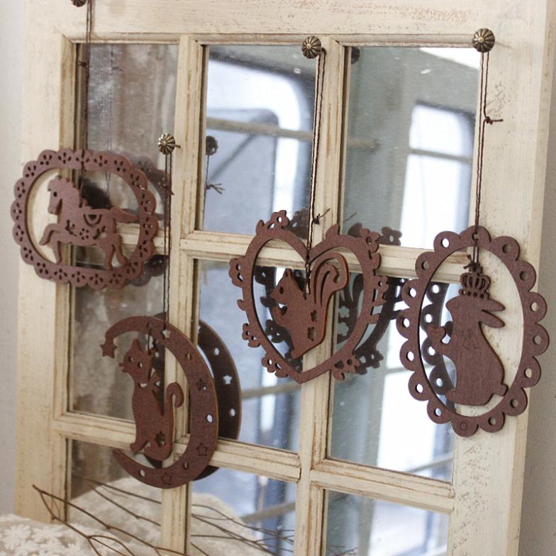ücretsiz kargo Yeni 2015 Zakka eski ahşap pencere dekorasyon kolye