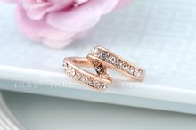 1PCS Free Shipping Genuine Austrian Crystal Fashion Ring Rose Gold Plated Rings Jewelry for Women