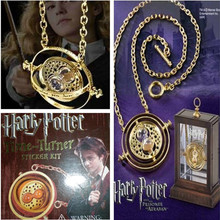 Movie Film 18k gold plated necklace time turner hourglass Converter pendant Hermione Granger Jewelry