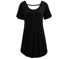 Europe United 2016 Summer New Fashion Women Big Yards Dress Sexy Loose Leisure Pure Color Round
