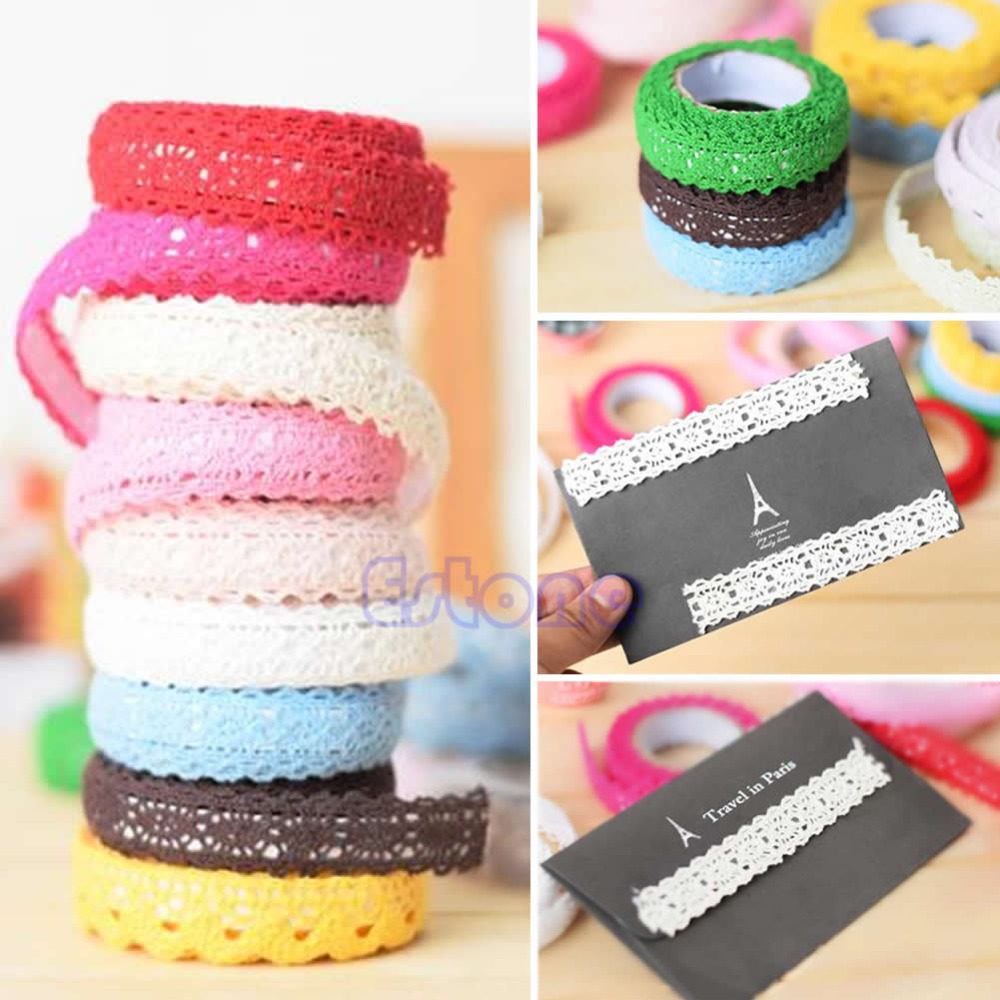Lace Pure Cotton Tape Double-sided Adhesive Deco Craft DIY Scrapbook Card Making