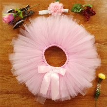 Newborn Baby Girl Pink Princess Tutu Set Photo Shoot Skirt Floral Headband Photography Prop Birthday Baby