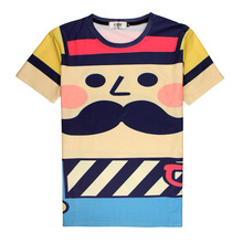 2016 Summer New Women Men T-shirts Fashion Brand Clothing Kawaii Moustache Print 3D T Shirt Women Tee Tops Camisetas Mujer B441