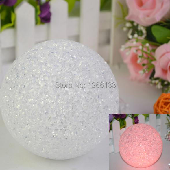 Brazil Free Shipping Night Light Crystal Ball LED Lamp Color Changing Magic Party Xmas Gift 6645 KHIsD