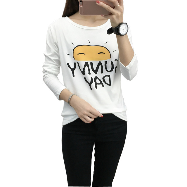 Poleras Де Mujer Moda 2016 Harajuku Футболки Бренда Майка женщины Каваи Мультфильм Футболка Femme Футболка С Длинным Рукавом Женщина топ