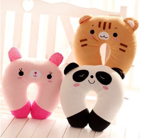 candice guo! cute cartoon animal panda bunny bear U cushion plush toy neck protect pillow 1pc
