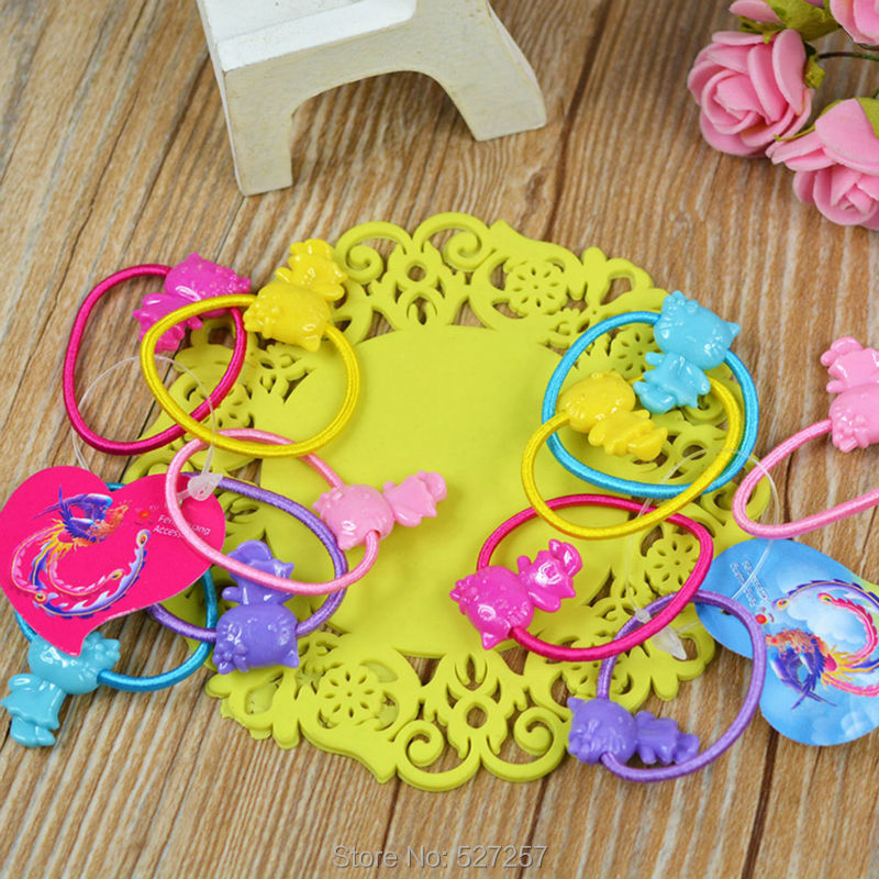 20 Pcs Set Hairband Kids Elastic Hair bands Tie Elastic Children Rubber Carton Round Ball High