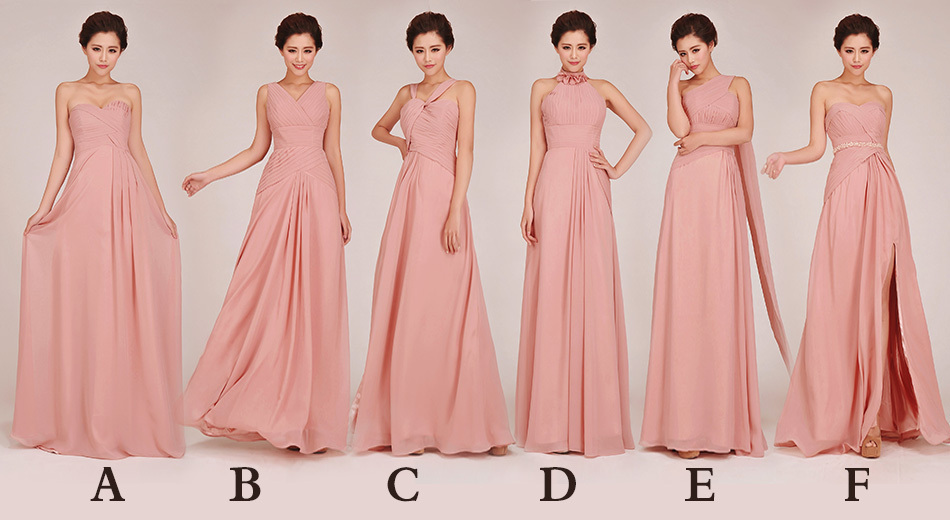 Blush colored bridesmaid dresses