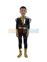 Kids Adam costume The most popular halloween cosplay spandex Child Black Adam Marvel Family Costume zentai suit