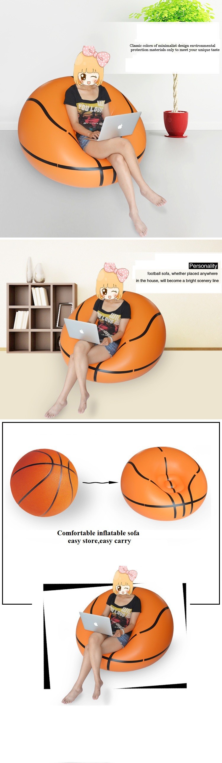 Inflatable Stool Inflatable Sofa Bean Bag Sofa Basketball