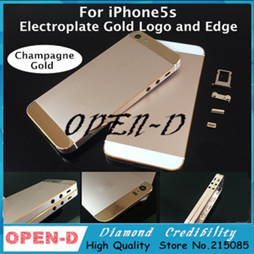 champagne gold electroplate gold housing for iphone 5s