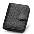 Handmade Knitting Fashion Wallet Women Trendy New Genuine Leather Purse Korean Style Designer Woven Pattern Sheepskin
