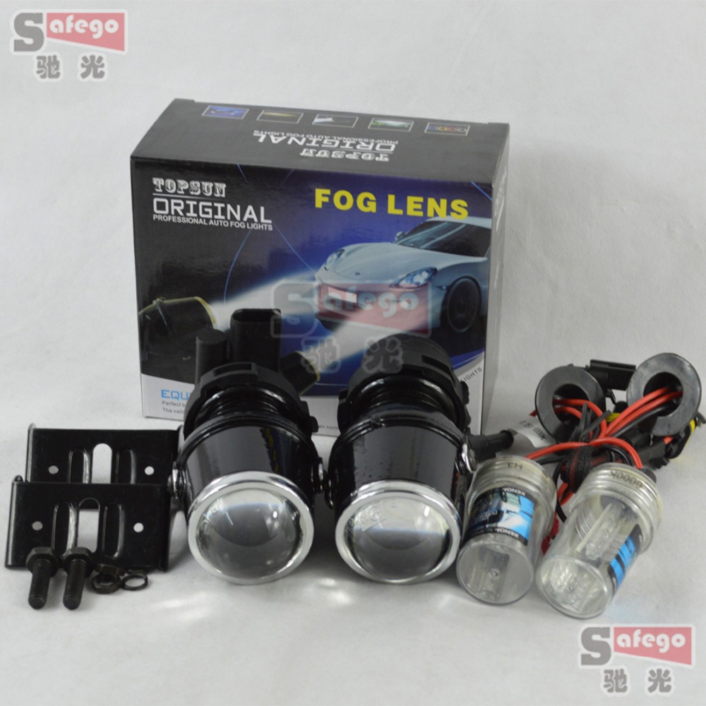 xenon H3 fog lamp hid bulb 6000K fog light projector lens fog lights for car headlight hid xenon projector lens kit 12V 35W