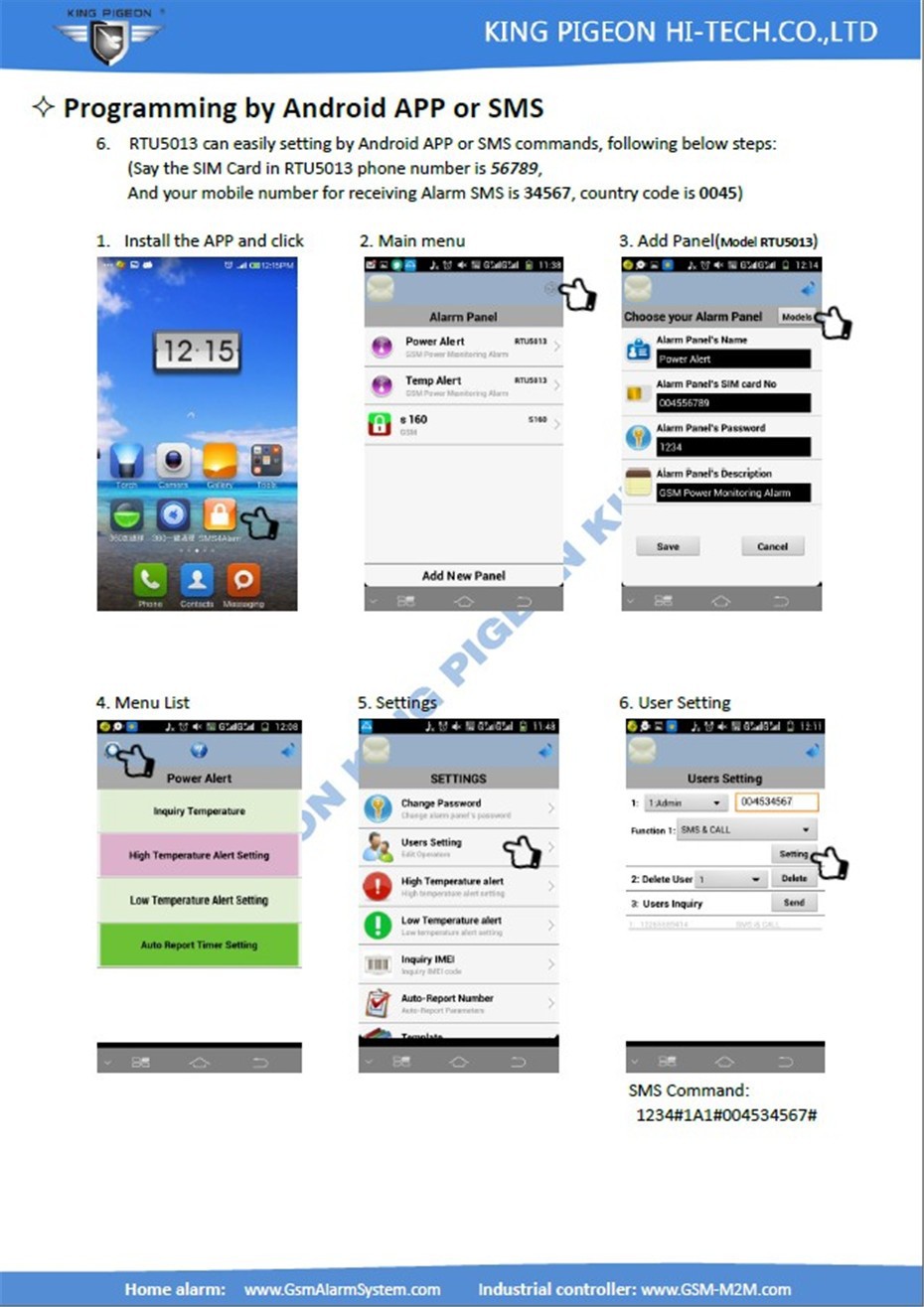 RTU5013 SMS temperature alarm application 1
