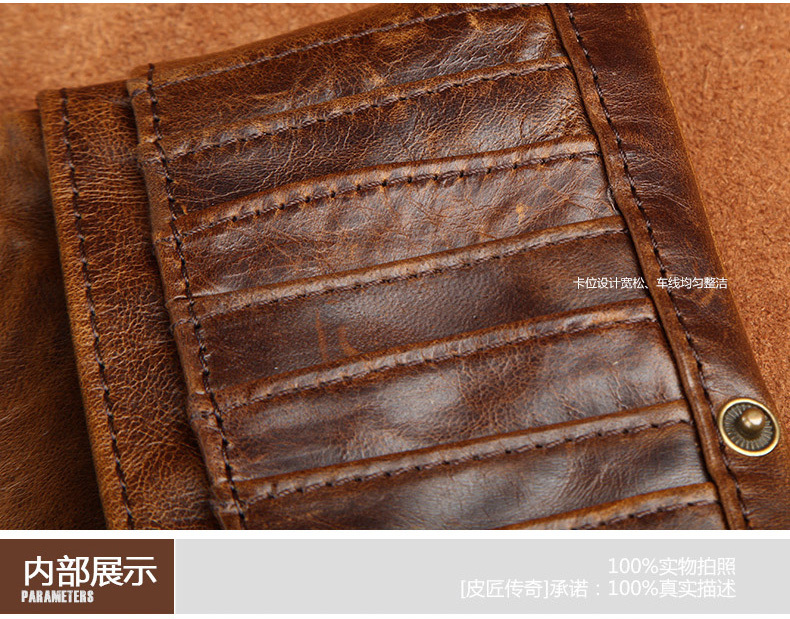 Hot Sales 2015 New Brand Men's Casual Long Wallet Genniune Leather