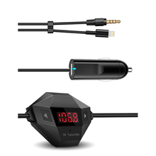3.5mm AUX Plug Car Charger LCD Screen FM Transmitter Car Charger Micro USB DeviceDC 12~24V For iphone 6/ MP3/ Radio Adapter