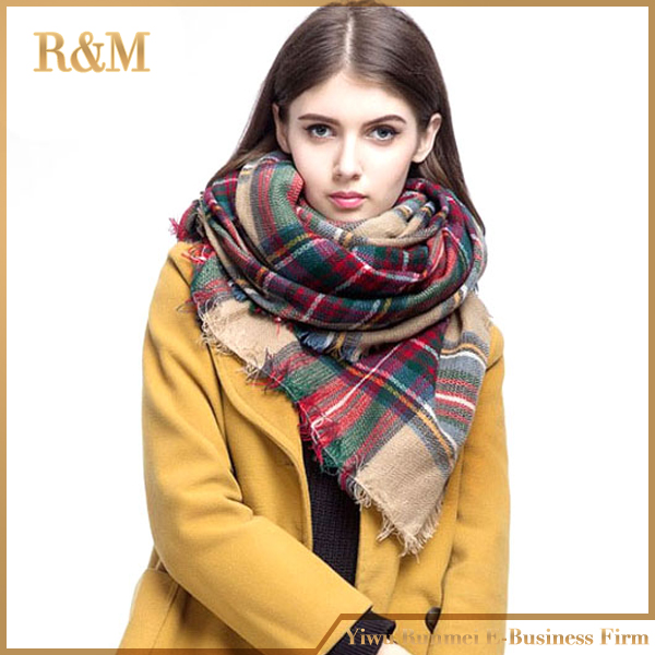 140x140cm winter acrylic font b tartan b font plaid scarf brand blanket shawl designer pashmina wrap