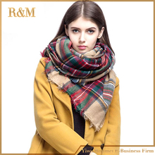 140x140cm winter acrylic tartan plaid scarf brand blanket shawl designer pashmina wrap stole for Lady Women Girl