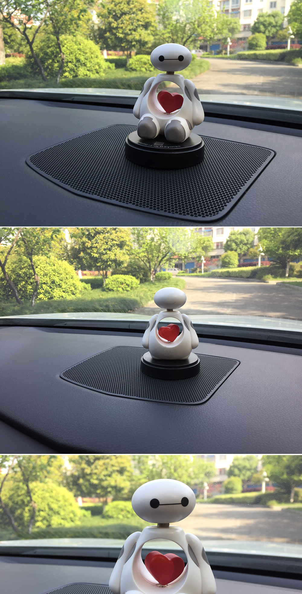 Kayme Cute Car Accessories Interior Toys Ornament Bobblehead For Car Decoration Air Freshener Heart Shaking Doll Solid Perfume