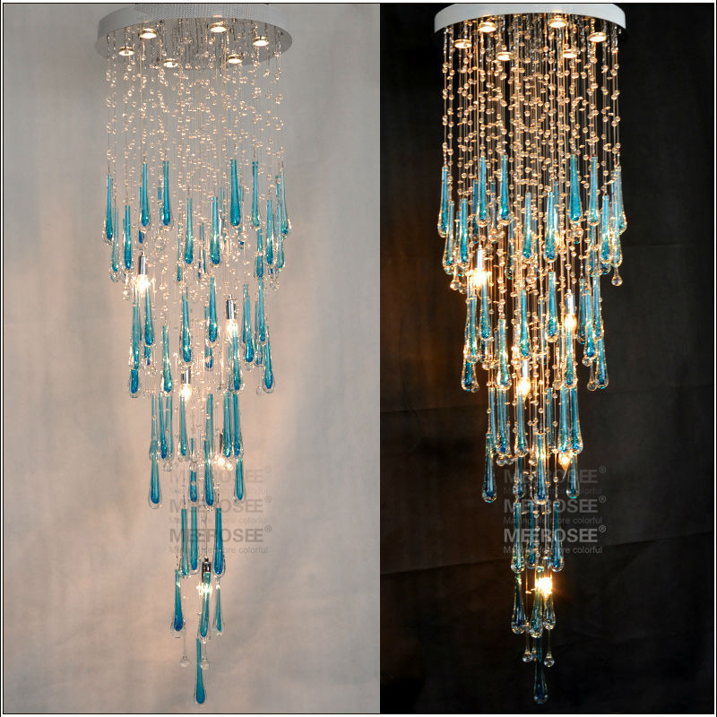 2214-600 large blue chandelier Modern crystal chandelier room ceiling light lamp (4)