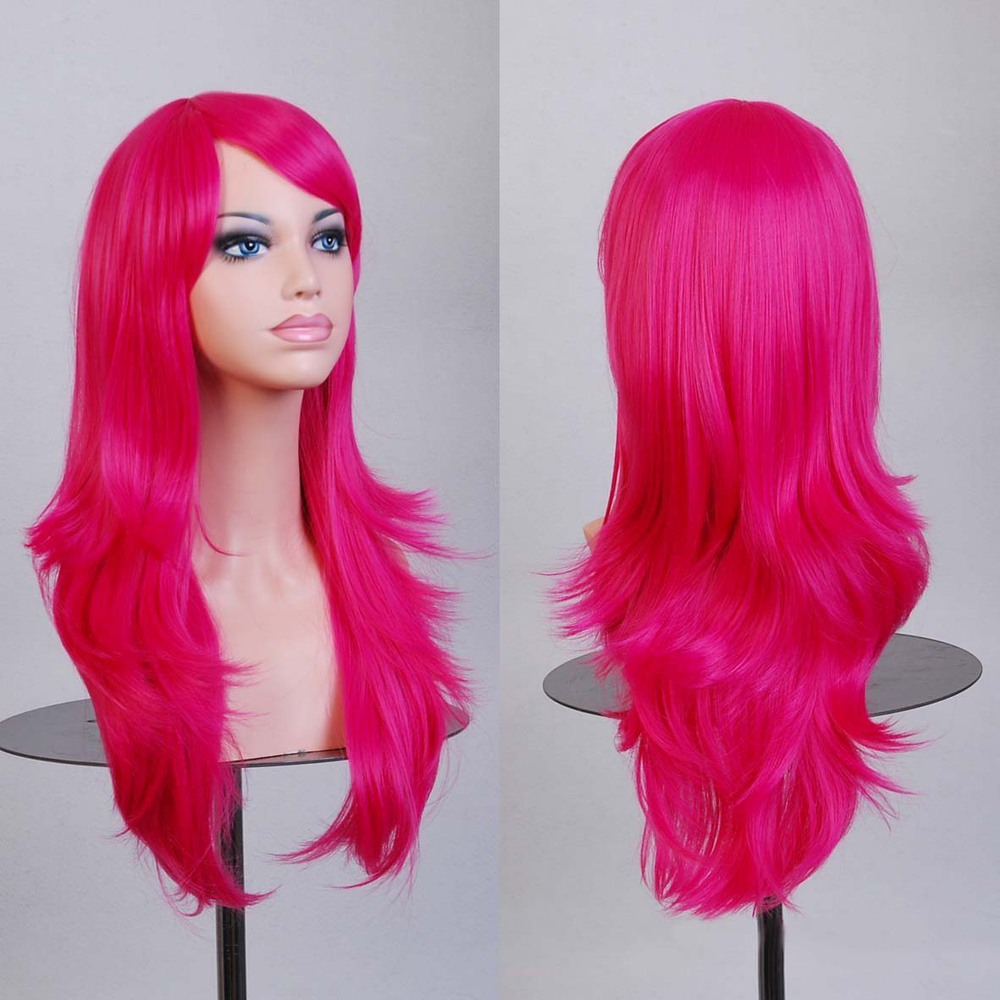 70cm Long 12 Colours Curly Synthetic Hair Wigs My