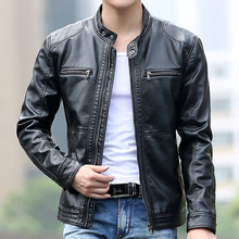 Leather Jacket Men male casual motorcycle leather jacket Mens fashion veste en cuir genuine jackets design stand collar COAT