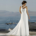 Sexy A Line Sweetheart Wedding Dress Pleating Chiffon Simple Open Back Sleeveless Floor Length Chapel Train