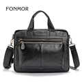 FONMOR Genuine Leather Men Totes Bag Casual Business Men s Handbags Cross body Bags Briefcase Messenger
