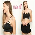 Fashion Summer Women Sexy Bralet Strappy Bra Black Camis Backless Short Tanks Brand Bustier Crop Tops