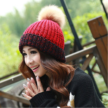 new arrival 2015 hot sale hats women ball dress beanies turn along mixed colors knitted hat free shipping HT083