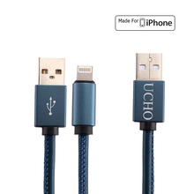 CWT New USB Data Cable PU Material 1M Data Cable For iPhone 5 5s 6 6s 6plus Standard USB Interface Mobile Phone Cables 4 Colors
