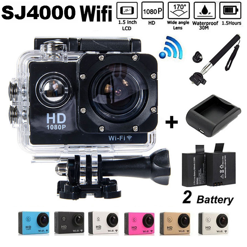 Sport-Action-Camera-1080P-HD-12MP-SJ4000-WIFI-extre-Sports-Camara-Go-Camera-pro-2-Battery