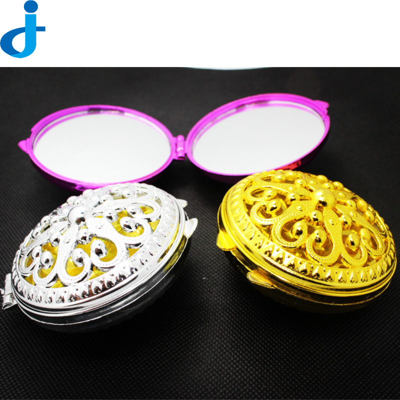 Vintage Gift Hand Mirrors Pocket Mirror Mini Portable Compact Mirrors Girl Double Side Folded Hollow Out