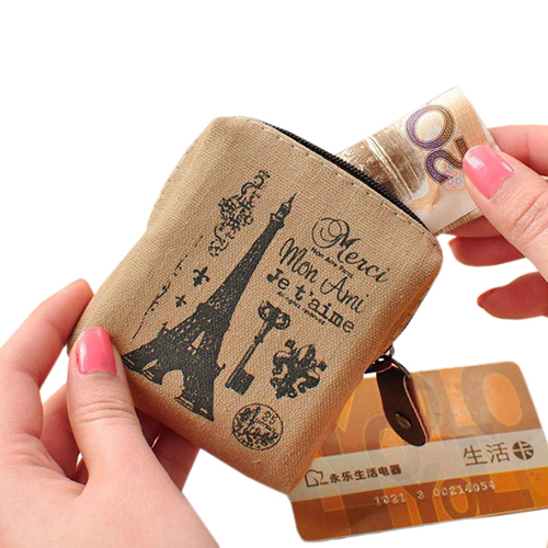 Retro Classic Canvas Tower  Wallet Card Key Coin Purse Bag Pouch Case for Women Girl Hot 2015