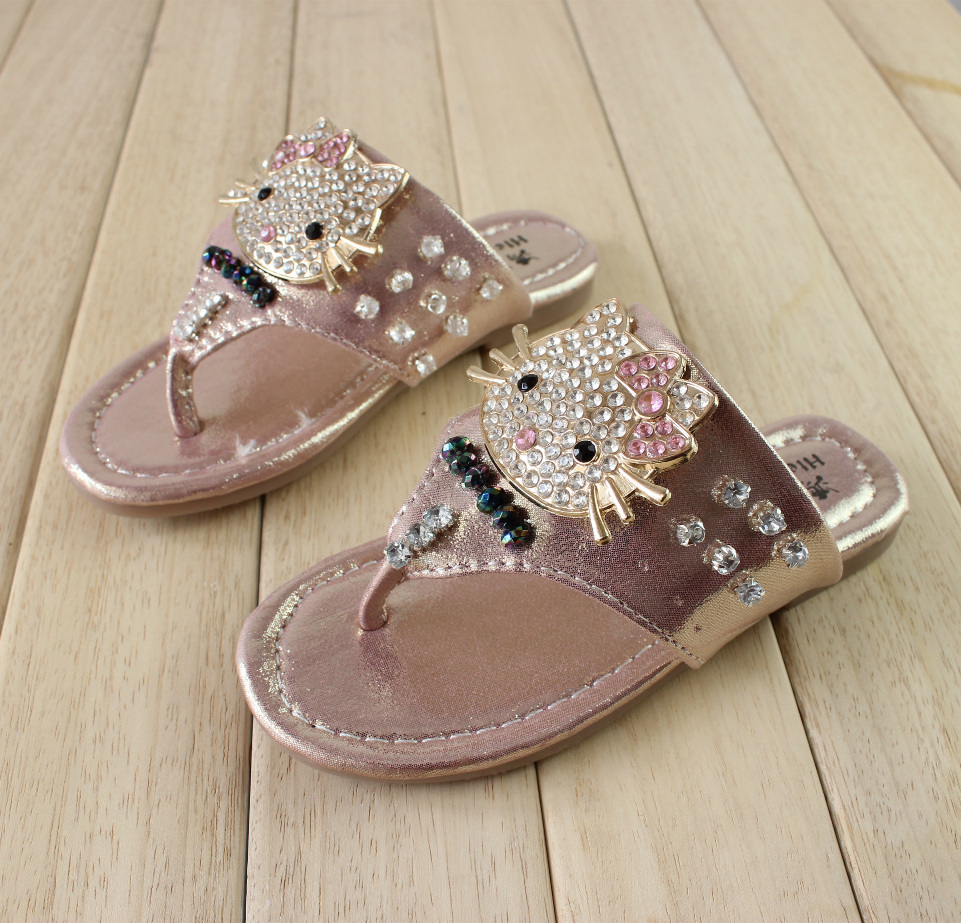 Buy Children kids shoes sandals sandal slippers baby girl Rhinestone flip flops