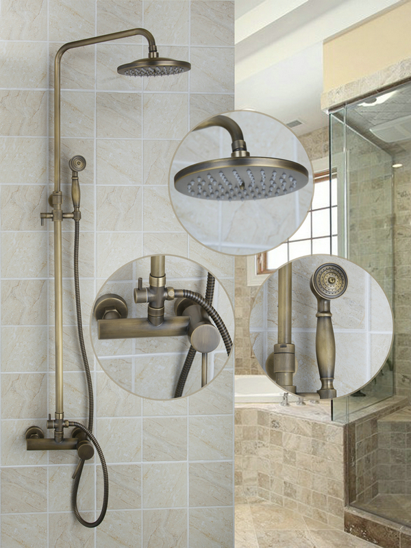 Здесь можно купить  53604 Wholesale And Retail NEW Chrome Brass Water Pressure Boosting Bathroom Rainfall 8"Shower  Mixer Tub Faucet Shower Set  Дом и Сад