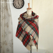 za winter scarf 2016 Tartan Scarf Women british style Square Plaid Scarf cuadros New Unisex Acrylic Basic Shawls warm bufandas