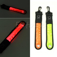 Reflective Red LED Light Strip Clip Blinking Safety Bike Walking Running Jogging