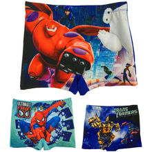 Boys Board Shorts Summer Diving Swimwear Trunk Nylon Polyester Cartoon Mickeies Mouse Spidermen Despicable Me Boy