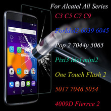 Закаленное стекло протектор для Alcatel серии C3 C5 C7 C9 Idol3 Pop2 7044y 5065 Pixi3 5017 7046 4009D ель 2 защитная пленка