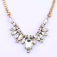 Fashion Popular Full White Crystal Rhinestone Cut Women Pendant Jewelry Chain Party Gift Necklace For Women