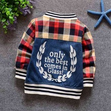Baby Infants Boys Denim Jeans Printed Cardigans Jacket Coats Outwear Tops Roupa Casaco MT292