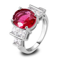 Art Deco Style Junoesque Women Fashion Rings Oval Cut Pink TOpaz 925 Silver Ring Size 6 7 8 9 10 Wholesale Free Shipping
