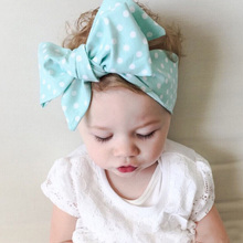 NEW 2016 DIY Baby Kid/Girl Turban Knot Headband Big Bow Adjustable Solid Rabbit Head Wrap Hair Band Accessories 1 PC
