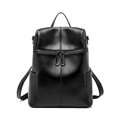 2016 Trend Simple Genuine Leather Backpack Fashion Backside Zipper Pocket Women Solid Color Designer Zipper Backpack