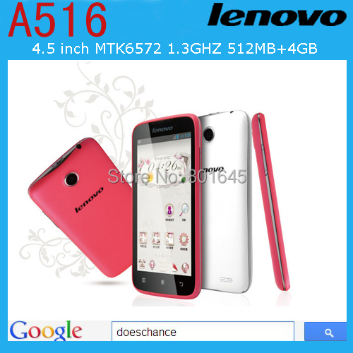 Original Lenovo A516 phone MTK6572 dual core Android 4 2 2 smartphone 512MB 4GB GPS 3G