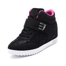 2016 Fashion High Top Women Shoes Platform Hidden Increasing Shoes Lady Ankle Boots Breathable chaussure femme