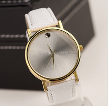 Geneva Platinum Watch Women Dot Golden Watch PU Leather vintage wristwatch woman Casual Dress Quartz watch